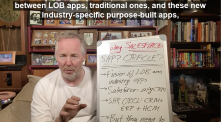 Screenshot from Cloud Wars Minute video about Oracle and SAP industry cloud apps