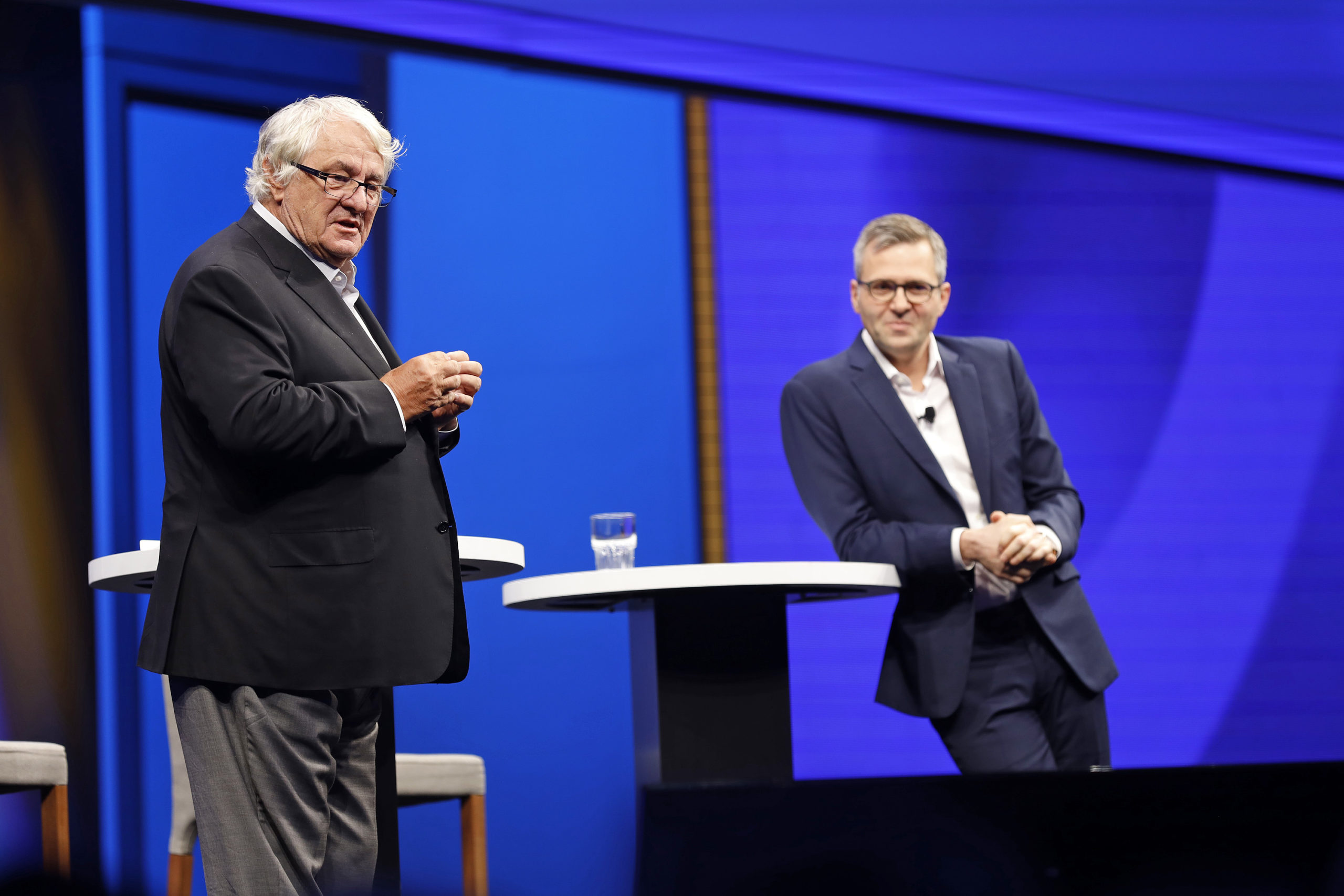 SAP founder Hasso Plattner and Qualtrics co-founder Jared Smith at Sapphire Now 2019