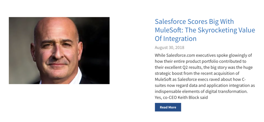 Background on Salesforce Customer 360: an article about the initial acquisition