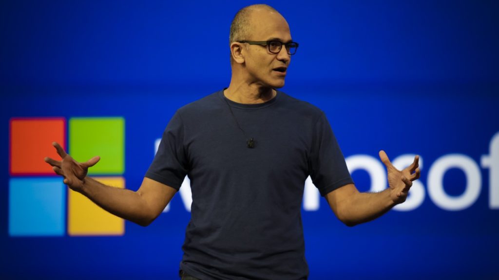 Satya Nadella asserts that the Microsoft cloud is bigger than Amazon for the first time.