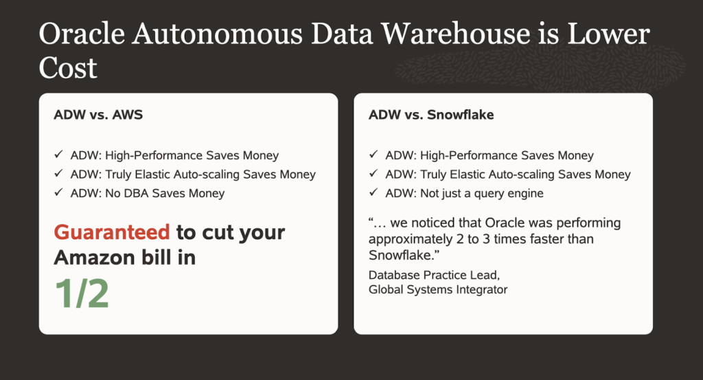 Oracle Autonomous Data Warehouse Slide