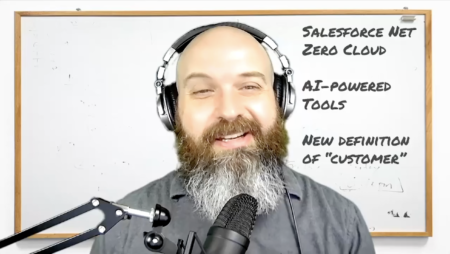 Screengrab from Cloud Wars Minute video on the Salesforce Net Zero Cloud