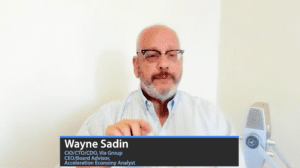 Screengrab from Cloud Wars Live podcast episode about recession with Wayne Sadin