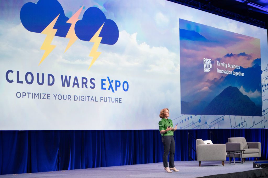 SAP Chief Marketing and Solutions Officer Julia White discussed the success of RISE with SAP during Cloud Wars Expo at Moscone West Convention Center in San Francisco, California, on Tuesday, June 28, 2022. (Photo by Don Feria)