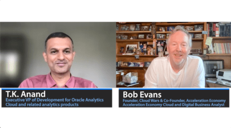 Screengrab from podcast about Oracle CloudWorld 2022 and analytics