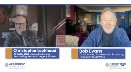Screengrab from Cloud Wars Live podcast episode about Sam Bankman-Fried with Christopher Lochhead on Acceleration Economy